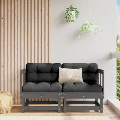 Produktbild von CLORIS Garten-Ecksofas 2 Stk. Grau Massivholz Kiefer, 15,8 kg