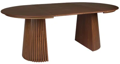 Obrázek produktu pro Selsey Formisty – rozkládací stůl 120–200 x 120 cm, design lamel, vzhled ořechového dřeva