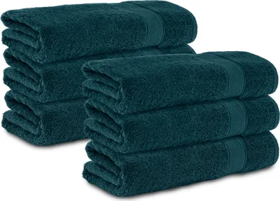 Produktbild von Komfortec 6er Duschtücher 70x140 cm Set aus 100% Baumwolle, 470g/m², Frottee, Weich, Petrol