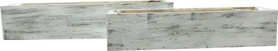 Produktbild von 2x Pflanzkasten Shabby Holz weiß – Blumenkasten