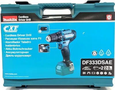 Zdjęcie produktu dla Makita DF333DSAE, Wiertarka pistoletowa, Zamek centralny, Czarny, Niebieski, 1 cm, 1700 RPM, 2,1 cm