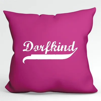 Produktbild von Hellweg Druckerei Couchkissenbezug Dorfkind Vintage Geschenk Sofakissenbezug Fuchsia 40x40cm Baumwolle Dorfkind Vintage Präsent
