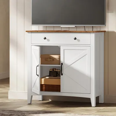 Produktbild von VASAGLE Küchenschrank, Sideboard mit Schubladen, Aufbewahrungsschrank mit Türen, verstellbare Ablage, Landhausstil, für Wohnzimmer Küche, 40x80 x80cm