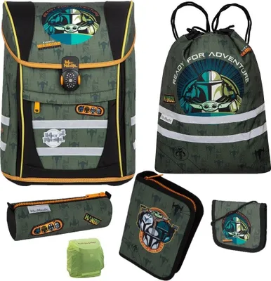 Produktbild von McNeill Schulranzen THE MANDALORIAN 6tlg. Set mit Geldbeutel und Regenhülle