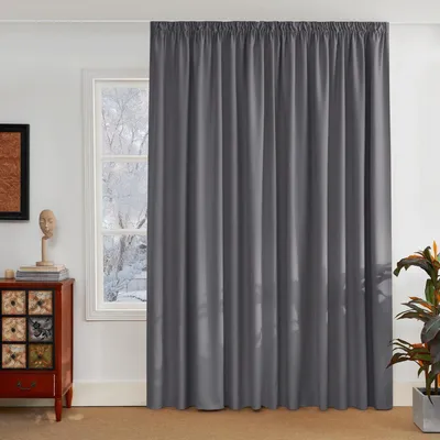 Immagine prodotto di Tenda oscurante con passacorda a pieghe, altezza 245 cm, larghezza 300 cm, colore grigio, confezione da 1
