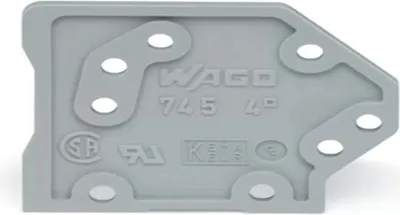 Zdjęcie produktu dla Płytka zaciskowa WAGO; grubość 1,5 mm; zatrzaskowa; szara 745-100