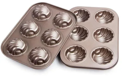 Madeleine-Backform 2er Set, 6 Mulden, 25,9 x 17,8 cm, Antihaft
