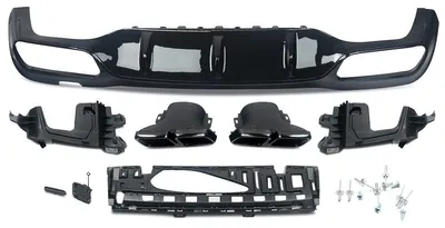 Produktbild von Heckdiffusor, AMG E63 Stil, Direkter Ersatz, Glänzend Schwarz