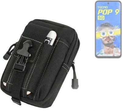 Produktbild von K-S-Trade Gürtel Tasche kompatibel mit Tecno Pop 9 Gürteltasche Holster Schutz Hülle Handy Hülle Smartphone outdoor Handy-Hülle schwarz