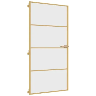 Produktbild von vidaXL Innentür Schlank Golden 102,5x201,5 cm Hartglas und Aluminium