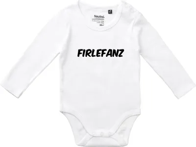 Produktbild von Huuraa Baby Body Firlefanz Schriftzug 80 White  Baumwolle Fairtrade Langarmbody Geschenkidee