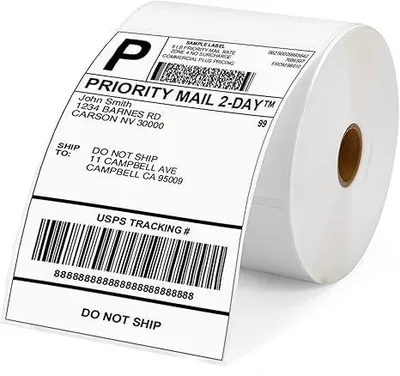 Produktbild von Phomemo 4x6 Versandetiketten 500 Stk/Rolle, 100x150mm BPA-frei Thermoetiketten Selbstklebend, kompatibel mit MUNBYN/Phomemo/Polono, für DHL/UPS/DPD