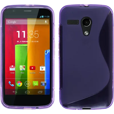Produktbild von PhoneNatic Case kompatibel mit Motorola Moto G - lila Silikon Hülle S-Style + 2 Schutzfolien