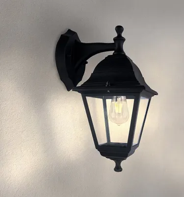 Produktbild von Ledvion Wandleuchte IP44 15W E27 schwarz dimmbar