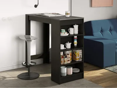 Produktbild von Bartable Aravis 115x50 mit Stauraum - Schwarz/Beton