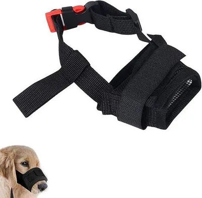 Produktbild von Atmungsaktive Hundemaulkorb L schwarz verstellbar
