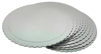 Tortenunterlagen 10 Stück, 30 cm Ø, 3 mm stark, Silber