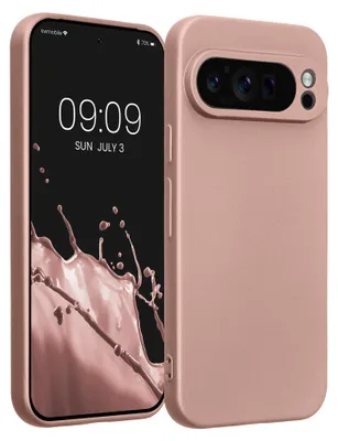 Produktbild von kwmobile Handyhülle für Google Pixel 9 Pro Hülle - weiche Silikon Case metallisch schimmernd - Schutzhülle Cover - Metallic Rosegold