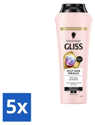 Productafbeelding van 5 x Gliss Kur Miracle Shampoo voor beschadigd haar - 400 ml - Voordeelverpakking - 5 stuks