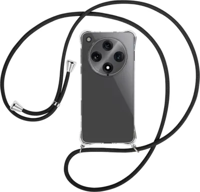 Produktbild von Handykette Backcover-Schutzhülle mit Band (Metall silberfarben) für Oppo Find X8 Pro 5G - schwarz