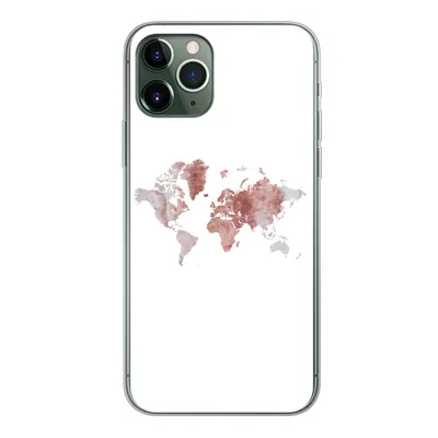 Produktbild von MuchoWow® Handyhülle Schutzhülle Hülle für iPhone 11 Pro Weltkarte - Rosa - Farbe Silikon Softcase Handy Hülle - Handy