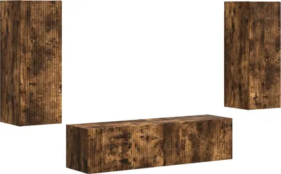 Immagine prodotto di vidaXL Set di due mobili TV in legno impiallacciato effetto noce affumicato