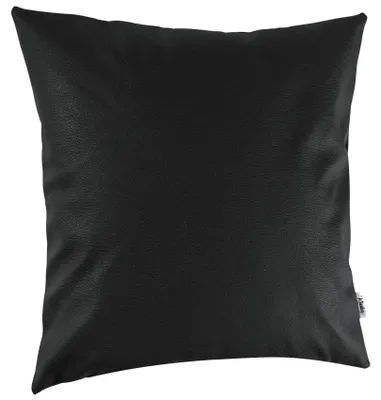 Produktbild von Kissenbezug Kunstleder Schwarz 50x50cm Dekokissen Sofakissen Kissenhülle KUMO