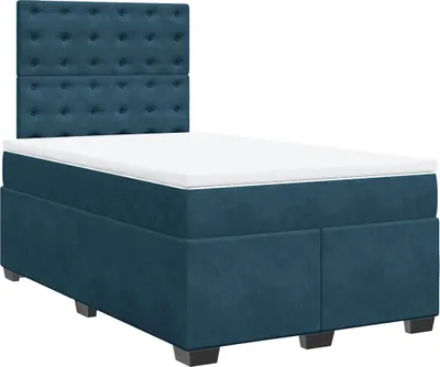 Produktbild von vidaXL Boxspringbett mit Matratze Blau 120x190 cm Samt