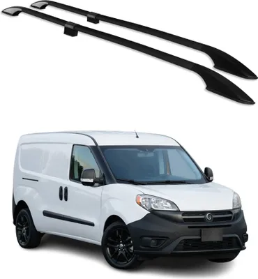 Image de Barres de toit longitudinales pour Fiat Doblo Maxi 2010-2021 Aluminium Noir