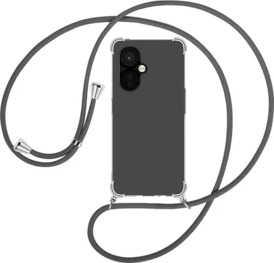 Produktbild von Handykette Backcover-Schutzhülle mit Band (Metall silberfarben) für OnePlus Nord CE 3 5G (6.7'') - dunkelgrau