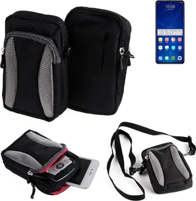 Produktbild von K-S-Trade Holster Schutz Hülle kompatibel mit ZTE Axon 31 Pro 5G Handy Hülle Gürteltasche Umhängetasche mit Zusatzfach schwarz