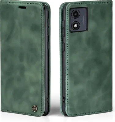 Produktbild von Handy Hülle für Motorola Moto E13 Klapphülle Bookcase Flip Cover Handy Tasche Etui Farbe: Grün
