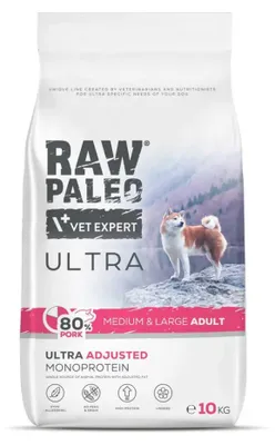 Produktbild von Rohes Paleo Ultra Schweinefleisch Mittelgroße & Große Ausgewachsene 10kg Trockenfutter mit Schweinefleisch für mittelgroße und große Hunde