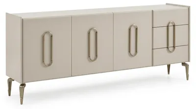 Productafbeelding van Zijtafel, modern, wit, hout en metaal, grote kast/buffet