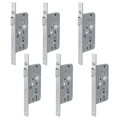 Produktbild von BASI - Einsteck-Zimmertürschloss - SET - 6x ES 921 - Lochung: Buntbart - Stulp käntig - DIN Links - 6x9210-5512