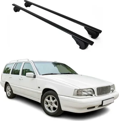 Produktbild von Dachträger Grundtäger für Volvo 850 Kombi 1992-1997 75kg Metall Schwarz 2 tlg