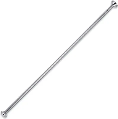 Obrázok produktu pre Tyč na sprchový záves bez vŕtania nastaviteľná od 125 cm do 220 cm, výsuvná teleskopická tyč do sprchy a vane, tyč na záves z nehrdzavejúcej ocele na upnutie, tyč na vešiak v striebornej farbe