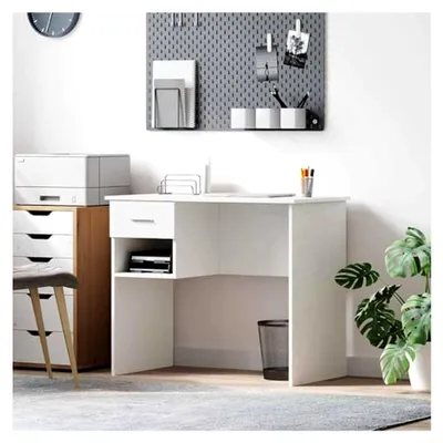 Produktbild von Schreibtisch mit Schubladen in Weiß, 90 x 49 x 75 cm, Holzwerkstoff