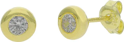Produktbild von Ohrstecker Silber 925 Gold plattiert Zirkonia JL10-06-3014 JuwelmaLux