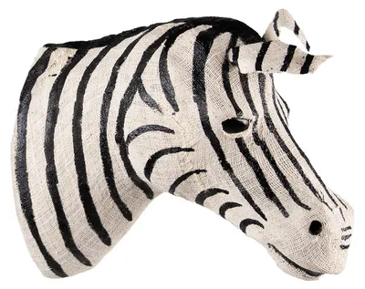 Obrázek produktu pro Clayre & Eef Nástěnná dekorace Zebra 18 cm Černý bílý papír