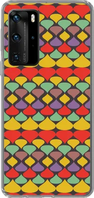 Produktbild von MuchoWow® Handyhülle Schutzhülle Hülle für Telefoonhoesje Huawei P40 Pro Vintage - Retro - Farben - Muster Silikon Softcase Handy Hülle - Schutz