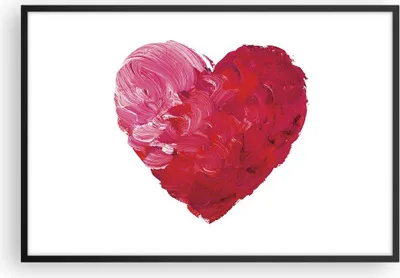 Produktbild von Gerahmtes Poster - Schwarzer Rahmen - Rot Herz Aquarell - 91,5x61 cm - Wand Bild - Wanddeko - Wandbilder - Kunstposter - Wandposter - Bilderrahmen - Bilder - Kunstdruck - Wandbild - P2BAA91x61-4158