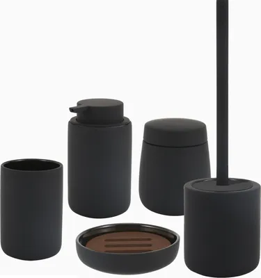 Produktbild von Ceramic Silk, Badset 5 teilig black