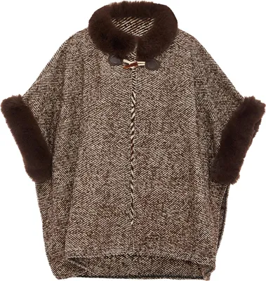 Produktbild von FRAULLY damen strickponcho - braun, M