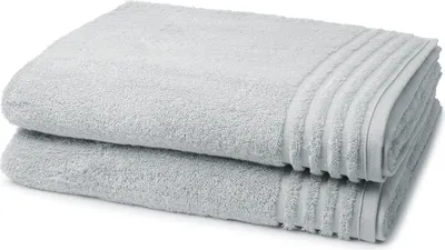Produktbild von Vossen Vienna Style Supersoft 2 X Duschtuch im Set Extrem flauschig und saugfähig, Stäbchenbordüre Ton in Ton, Logostick
