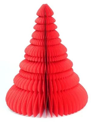 Only Natural – Wabenpapier-Weihnachtsbaum – Rot – 15 cm – Ansicht 1