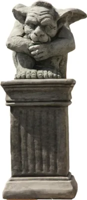 Produktbild von Gargoyle mit Säule aus Steinguss Frostfest Witterungsbeständig DE-1230uDE-661