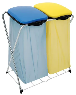 Obrázok produktu pre Stojan na vrecia na odpad triedenie odpadu dvojitý kôš 2x130 l s vekom klik ARTEX Grid Matic 2