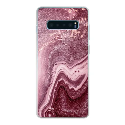 Produktbild von MuchoWow® Handyhülle Schutzhülle Hülle für Samsung Galaxy S10 Lite Naturstein - Rosa - Glitter Silikon Softcase Handy Hülle - Schutz