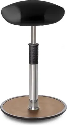 Produktbild von Sitz- Stehhocker Free Tall Triangel skai Kunstleder schwarz Chrom /Natur.